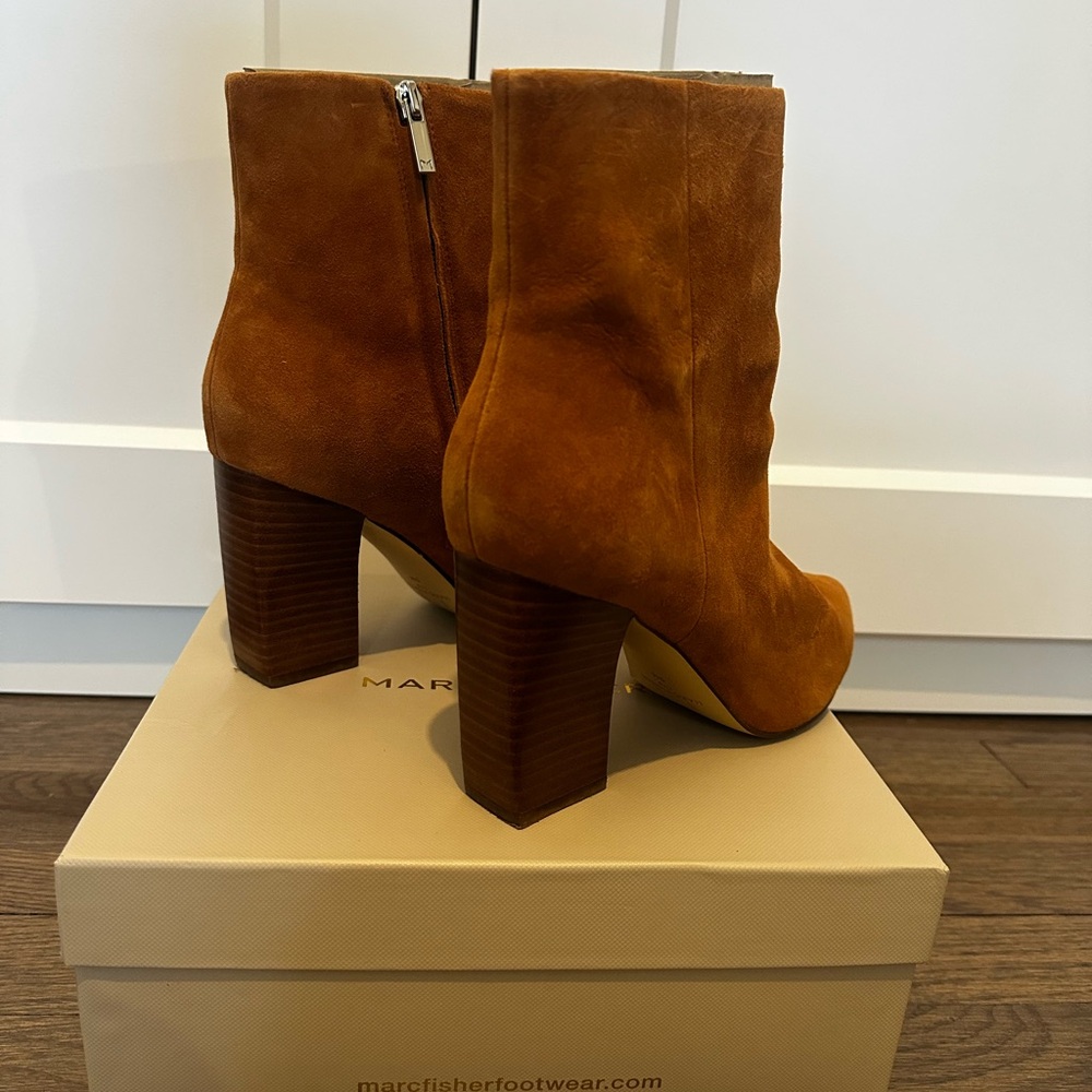 Marc Fisher Brown Heeled Bootie - Picture 4 of 6